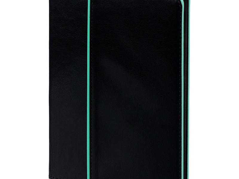 Ежедневник Alanis, недатированный, черный c бирюзовым