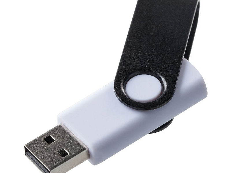 Флешка Twist Color, белая с черным, 8 Гб