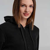 Толстовка на молнии с капюшоном унисекс King, черная