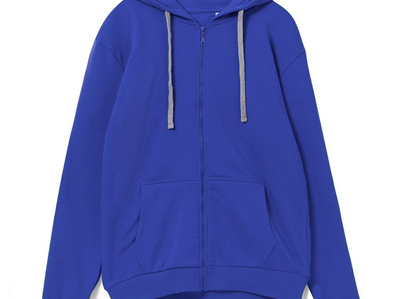 Толстовка на молнии с капюшоном Unit Siverga , ярко-синяя