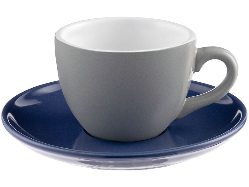 Чайная пара Cozy Morning, серая с синим