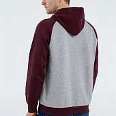 Толстовка унисекс Seattle, серый меланж с бордовым