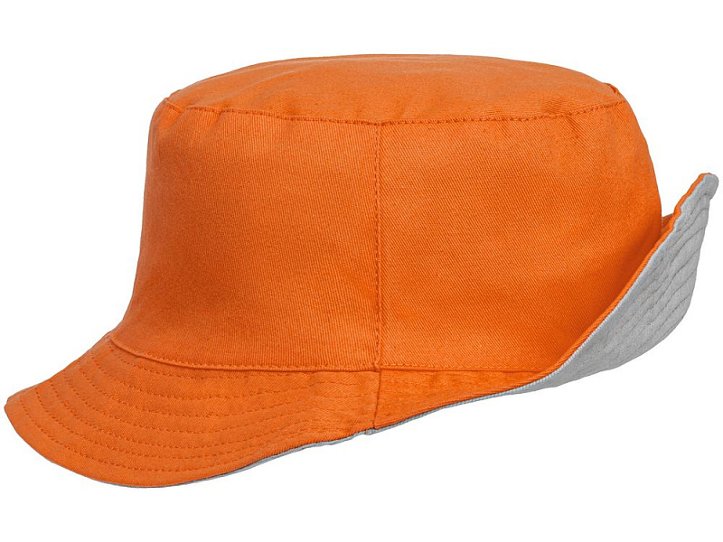 Панама Summer двусторонняя, оранжевая с серым