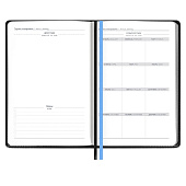Ежедневник Alanis, недатированный, черный с голубым