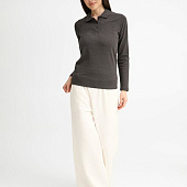 Рубашка поло женская с длинным рукавом Perfect LSL Women, черный меланж