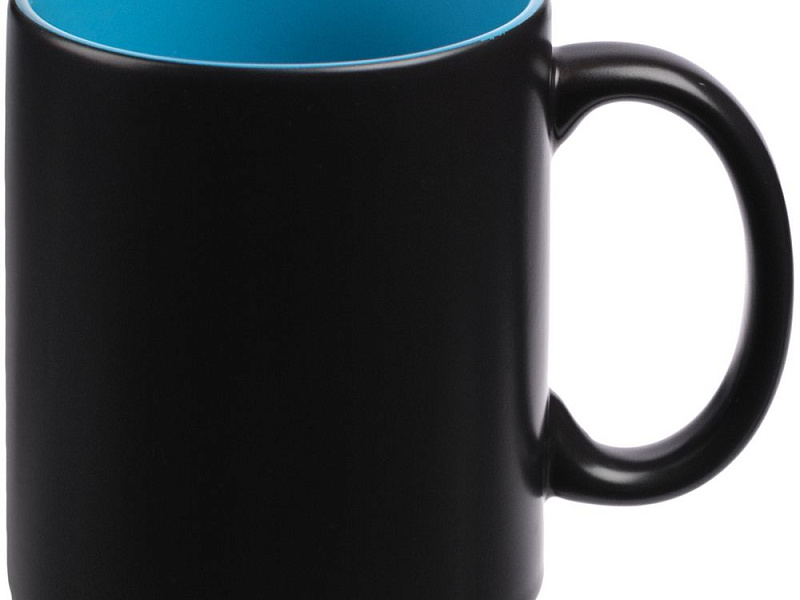 Кружка-хамелеон On Display, матовая, черная с голубым