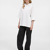 Футболка оверсайз унисекс с капюшоном Neofit, молочно-белая