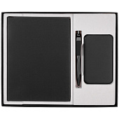 Коробка Overlap под ежедневник, аккумулятор и ручку, ver.2, черная