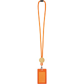 Шнурок для бейджа Tube Wood, оранжевый