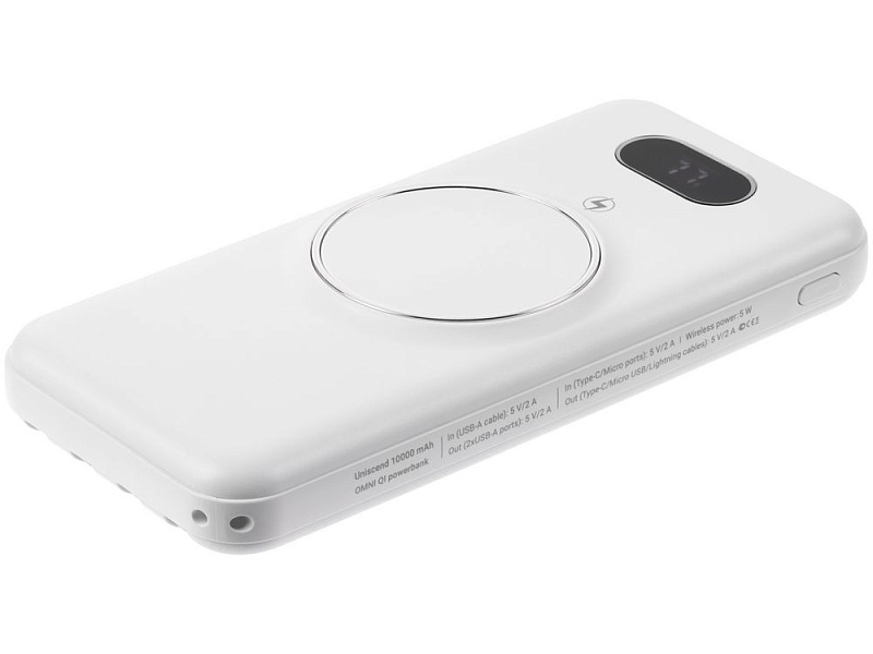 Внешний аккумулятор Omni Qi 10000 мАч, белый
