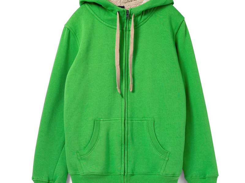 Толстовка унисекс на молнии Sherpa 280, ярко-зеленая