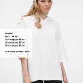 Футболка оверсайз унисекс с капюшоном Neofit, молочно-белая