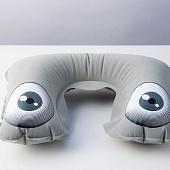 Надувная подушка под шею в чехле Sleep, серая