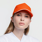 Бейсболка Classic 2.0, оранжевая с белым кантом