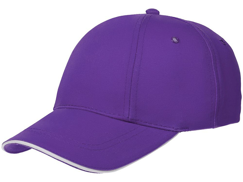 Бейсболка Canopy, фиолетовая с белым кантом