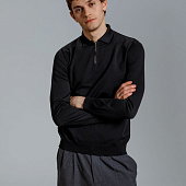 Рубашка поло мужская с длинным рукавом Terrazzo, черная