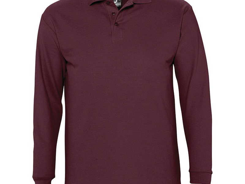 Рубашка поло мужская с длинным рукавом Winter II 210 бордовая