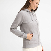 Толстовка женская на молнии с капюшоном Seven Women, серый меланж