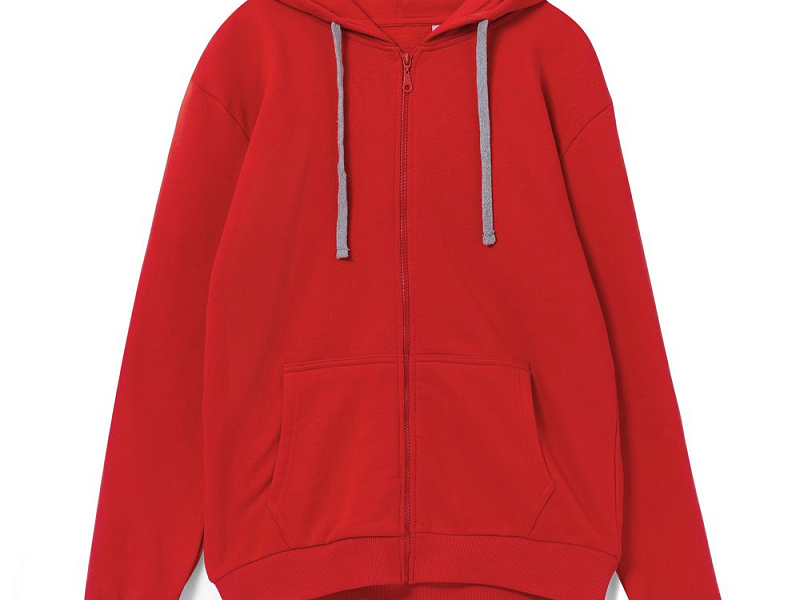 Толстовка на молнии с капюшоном Unit Siverga Heavy, красная