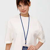 Шнурок для бейджа Tube Metal, синий