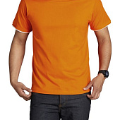 Футболка мужская с контрастной отделкой Madison 170, оранжевый/белый