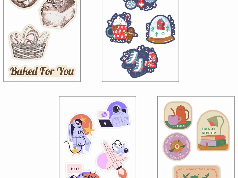 Объемные наклейки под смолой Sticker Pack на заказ