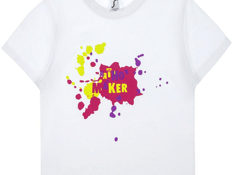 Футболка детская «Пятно Maker», белая