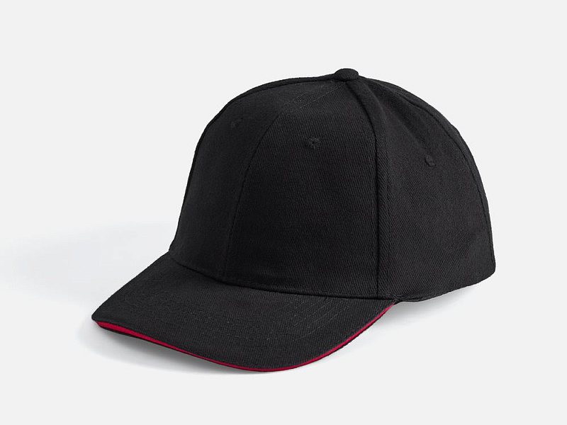 Бейсболка Buffalo, черная с красным