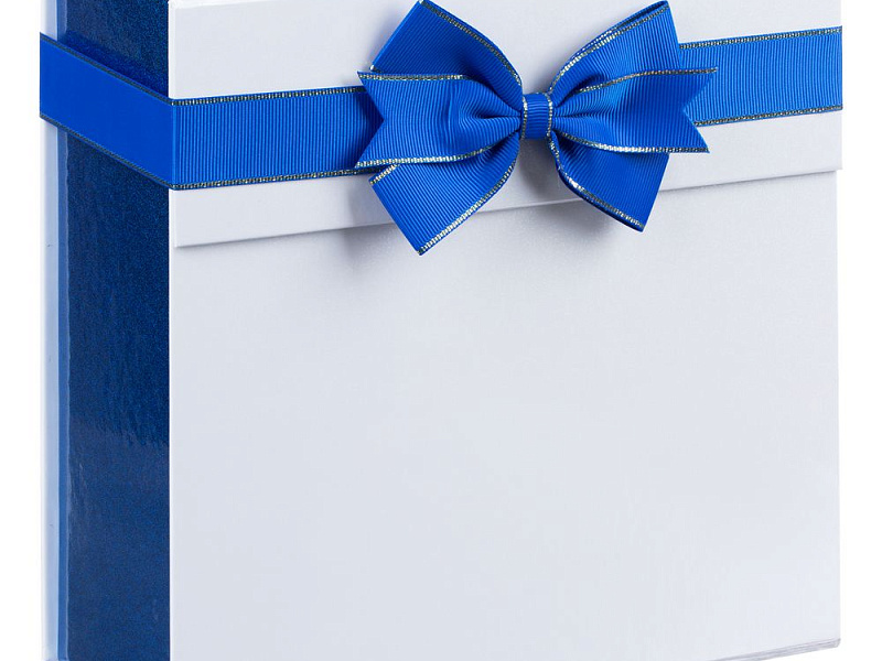 Коробка складная Gallant, M, белая с синим