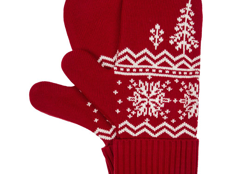 Варежки Elnik, красные с молочно-белым