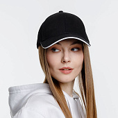 Бейсболка Spiker, черная с белым