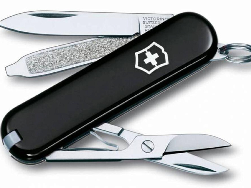 Нож-брелок Classic 58 с отверткой, черный