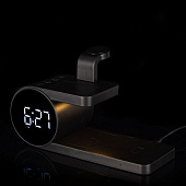 Станция беспроводной зарядки с часами fullStack, черная