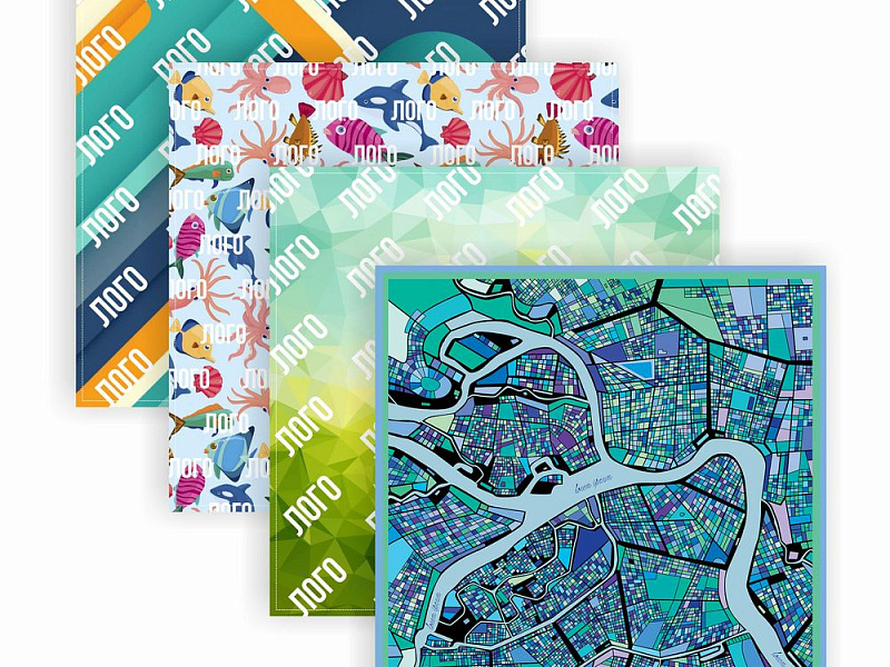 Платок с печатью на заказ ColorSharm, S