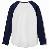 Футболка женская с длинным рукавом Milky Lsl, белая с темно-синим