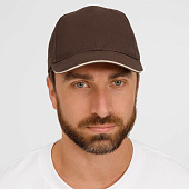 Бейсболка Buffalo, коричневая с бежевым