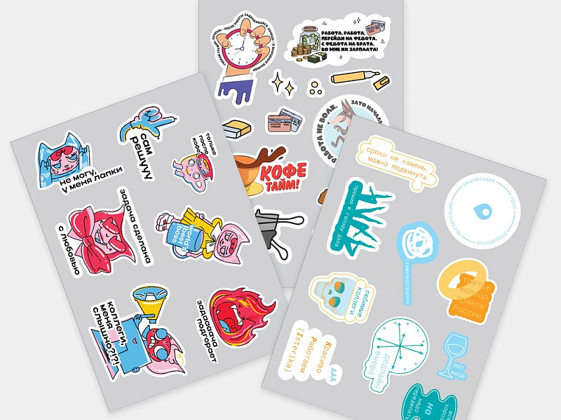 Наклейки бумажные Sticker Pack на заказ, M