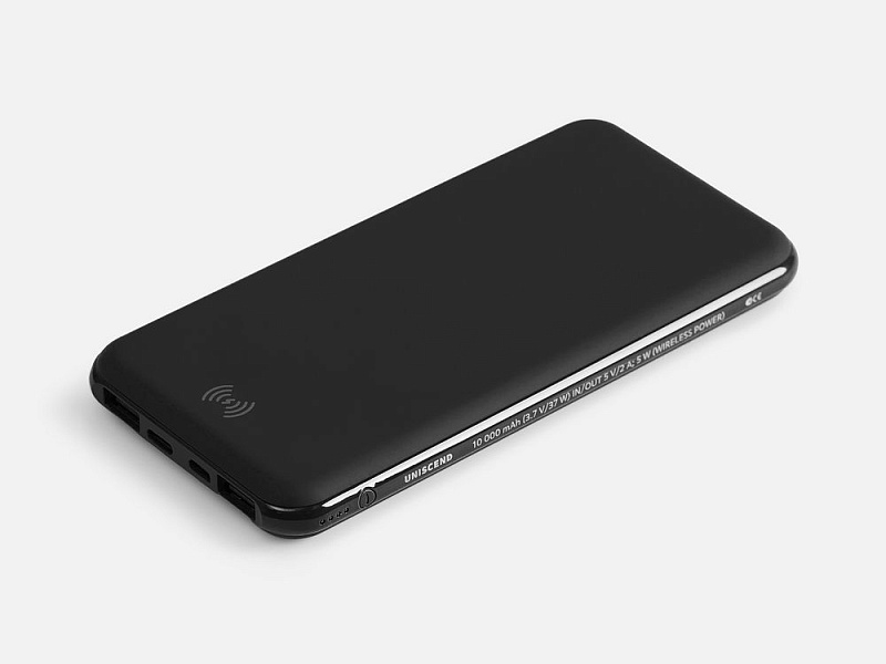 Аккумулятор с беспроводной зарядкой All Day Wireless, 10000 мАч, черный
