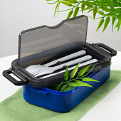 Ланчбокс Pranzo, синий с черным