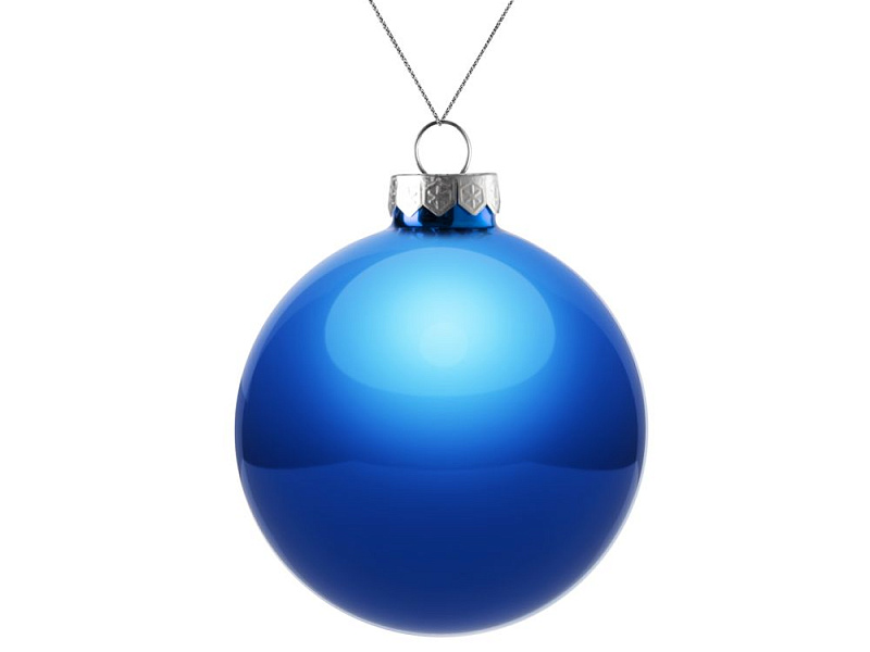 Елочный шар Finery Gloss, 8 см, глянцевый синий
