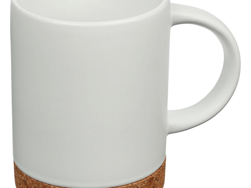 Кружка с пробковой подставкой Corky, белая