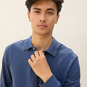 Рубашка поло унисекс с длинным рукавом Pacific LSL, синяя (джинс)