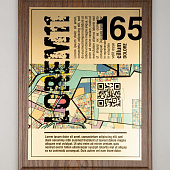 Плакетка Plaque XL, венге с золотистой пластиной