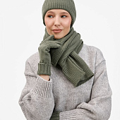 Шапка Catch Match без помпона, зеленая (полынь)