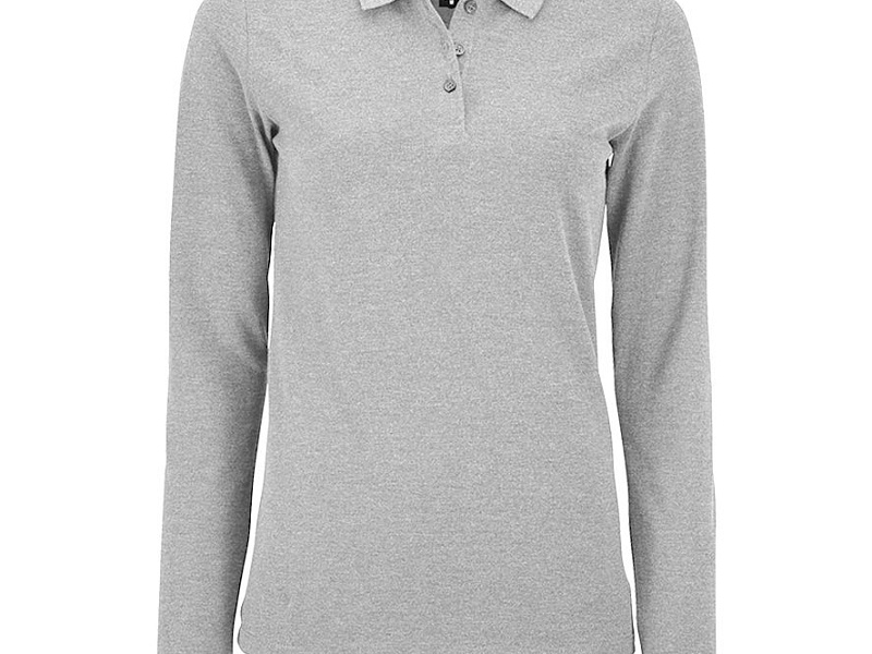 Рубашка поло женская с длинным рукавом Perfect LSL Women, серый меланж