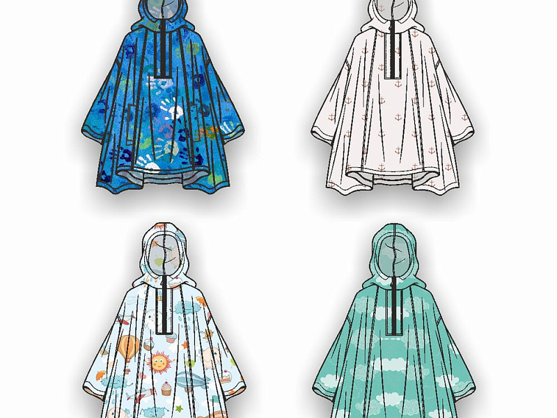 Дождевик-пончо детский AquaStop Kids на заказ