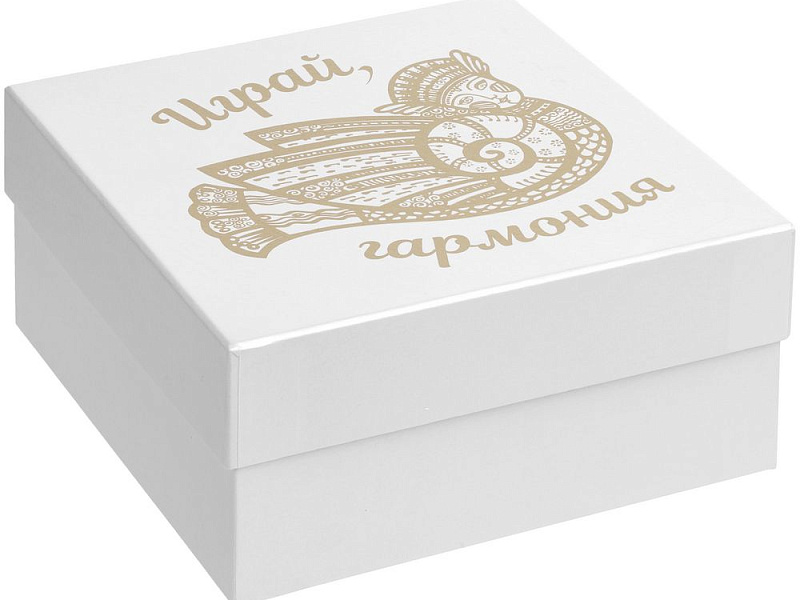 Коробка «Играй гармония», с золотистым принтом