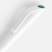 Ручка шариковая Grip, белая с зеленым