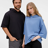 Футболка оверсайз унисекс с капюшоном Neofit, синяя