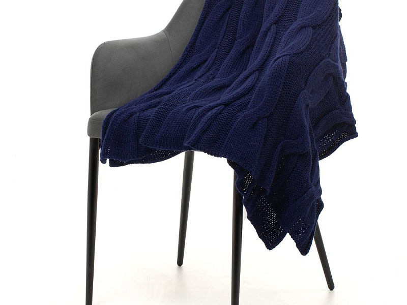 Плед Snefald, темно-синий